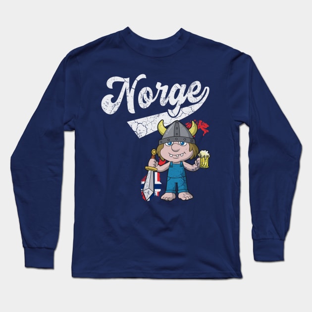 Norge Norwegian Beer Troll Norway Long Sleeve T-Shirt by E